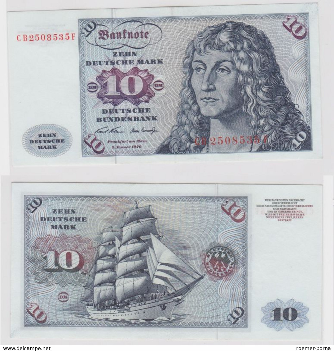 T147496 Banknote 10 DM Deutsche Mark Ro. 270a Schein 2.Jan. 1970 KN CB 2508535 F - 10 DM