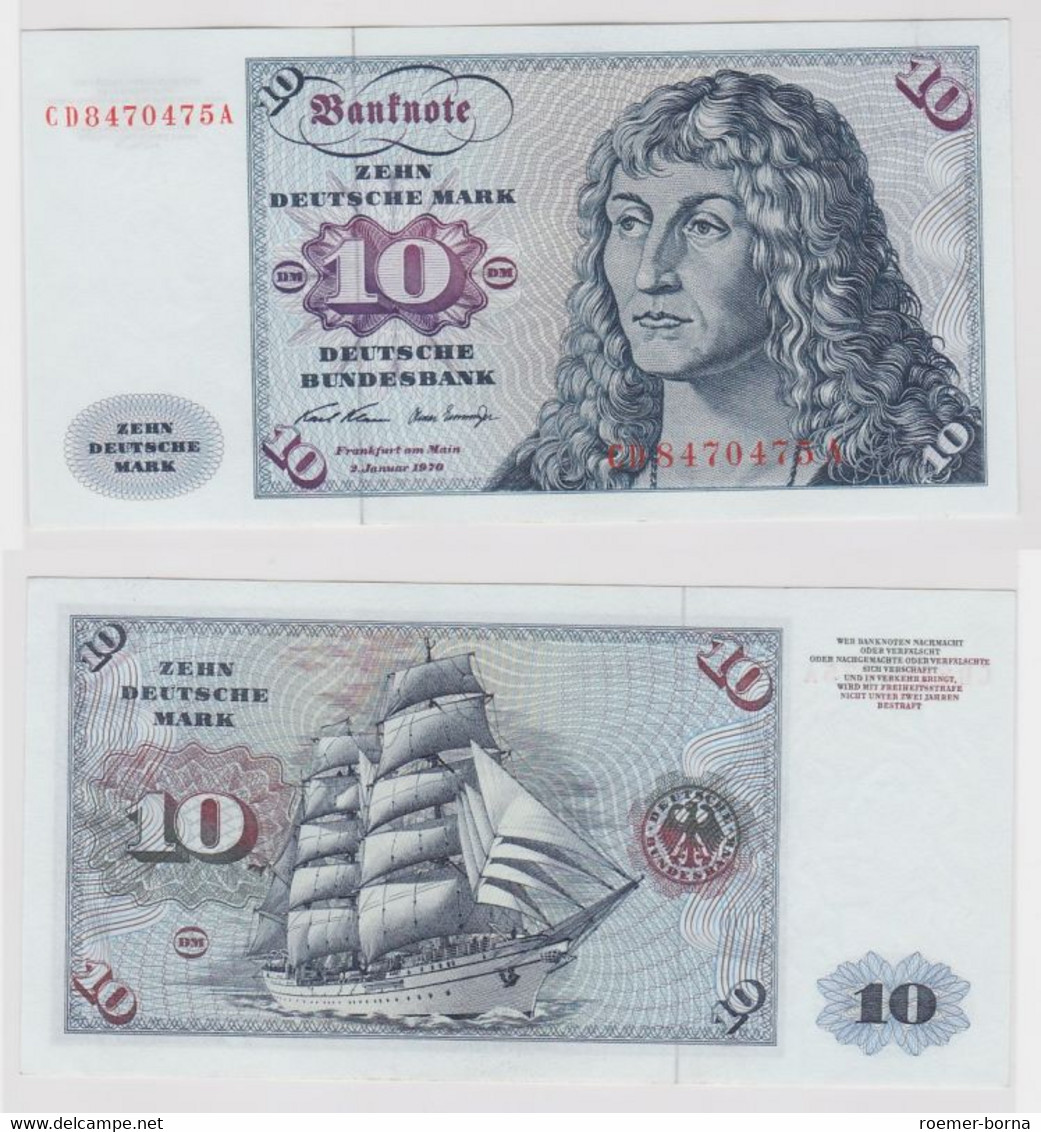 T147500 Banknote 10 DM Deutsche Mark Ro. 270a Schein 2.Jan. 1970 KN CD 8470475 A - 10 Deutsche Mark