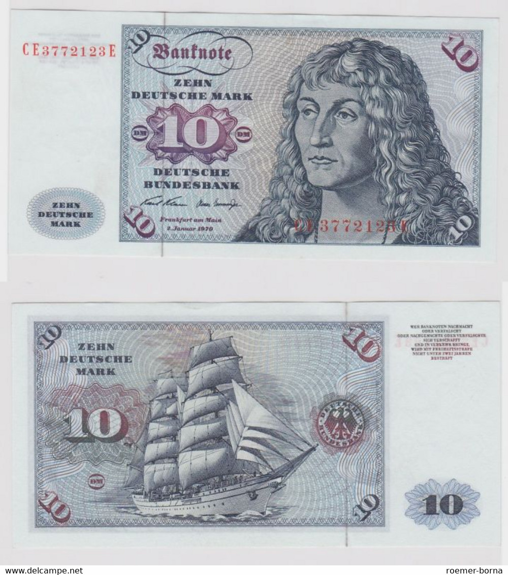 T147505 Banknote 10 DM Deutsche Mark Ro. 270b Schein 2.Jan. 1970 KN CE 3772123 E - 10 Deutsche Mark