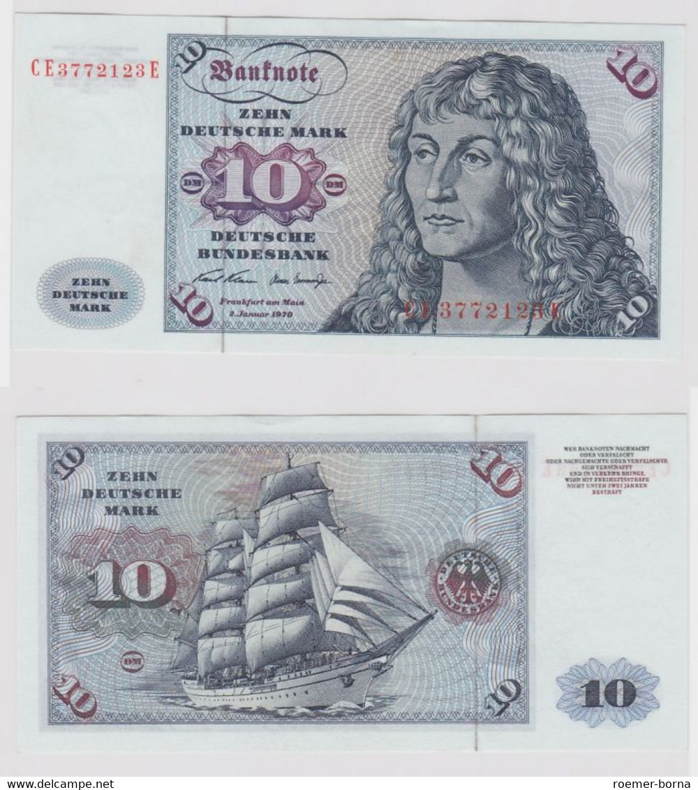 T147505 Banknote 10 DM Deutsche Mark Ro. 270b Schein 2.Jan. 1970 KN CE 3772123 E - 10 DM