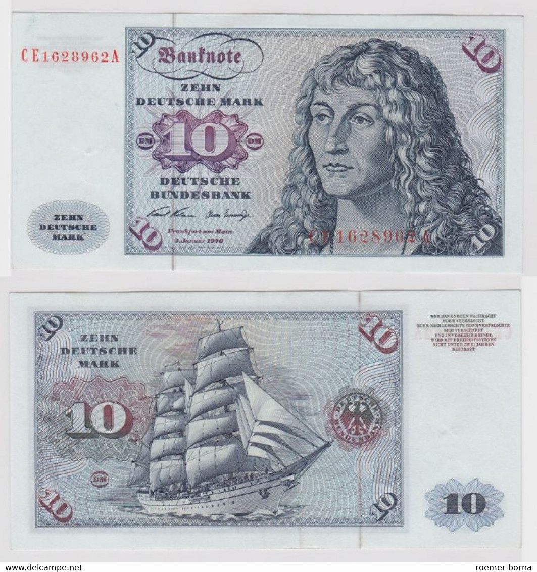 T147520 Banknote 10 DM Deutsche Mark Ro. 270b Schein 2.Jan. 1970 KN CE 1628962 A - 10 DM