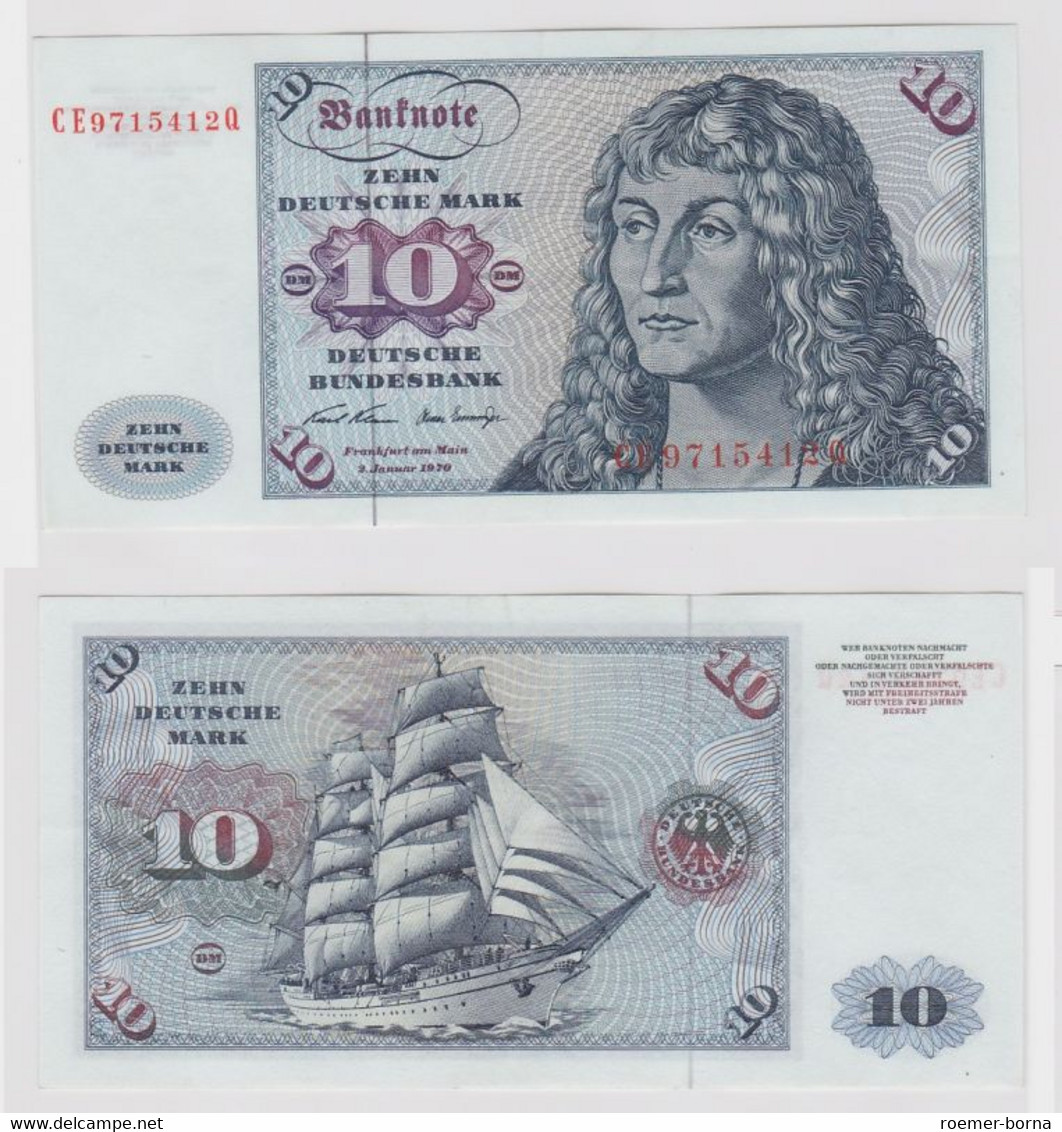 T147527 Banknote 10 DM Deutsche Mark Ro. 270b Schein 2.Jan. 1970 KN CE 9715412 Q - 10 Deutsche Mark