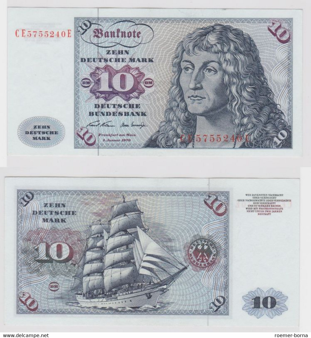 T147531 Banknote 10 DM Deutsche Mark Ro. 270b Schein 2.Jan. 1970 KN CE 5755240 E - 10 Deutsche Mark