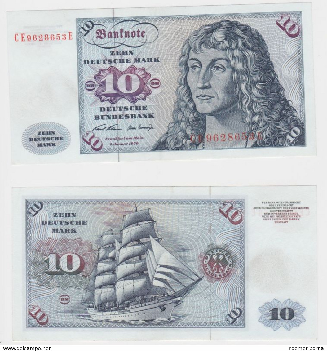 T147533 Banknote 10 DM Deutsche Mark Ro. 270b Schein 2.Jan. 1970 KN CE 9628653 E - 10 Deutsche Mark