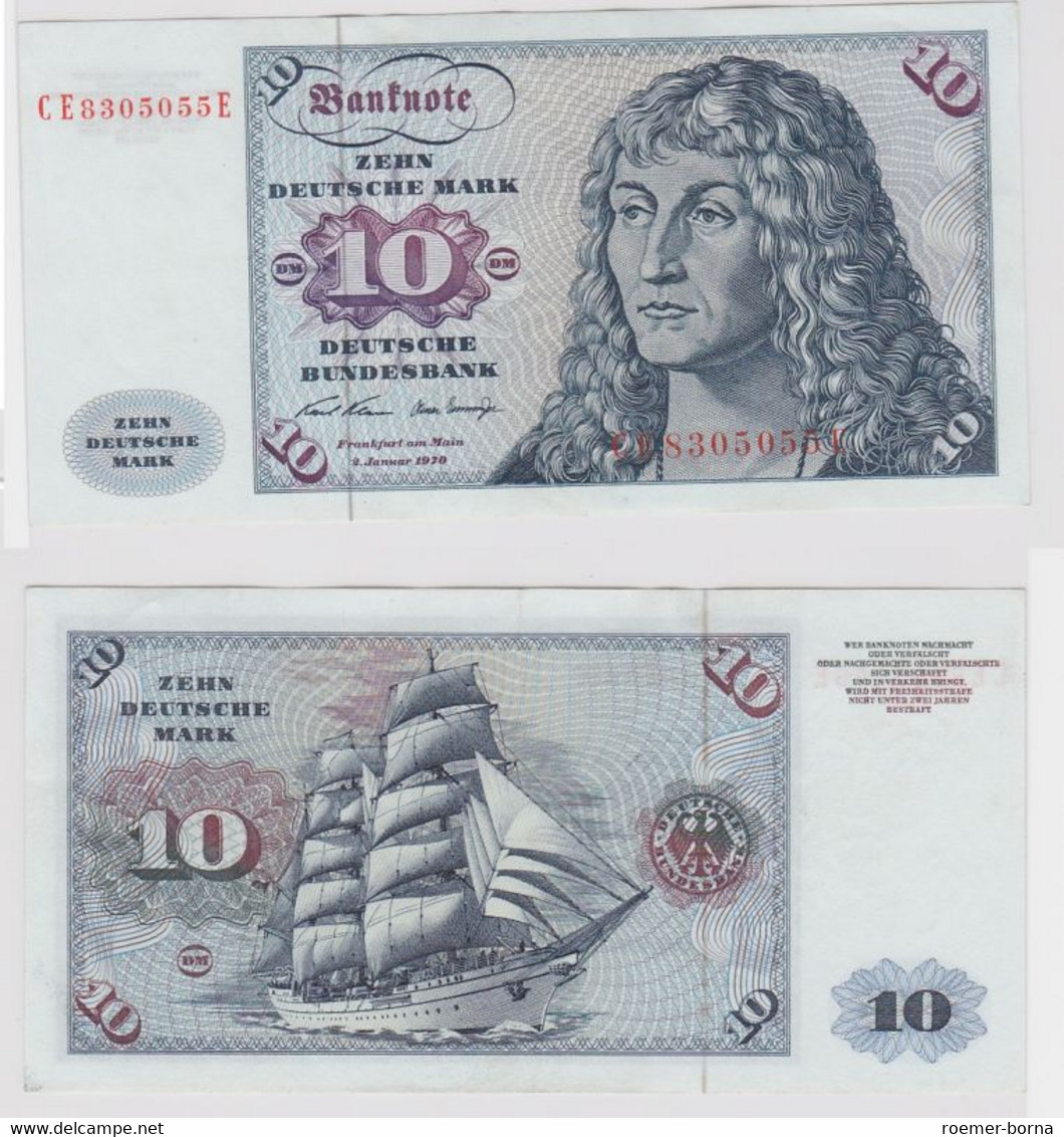 T147538 Banknote 10 DM Deutsche Mark Ro. 270b Schein 2.Jan. 1970 KN CE 8305055 E - 10 DM