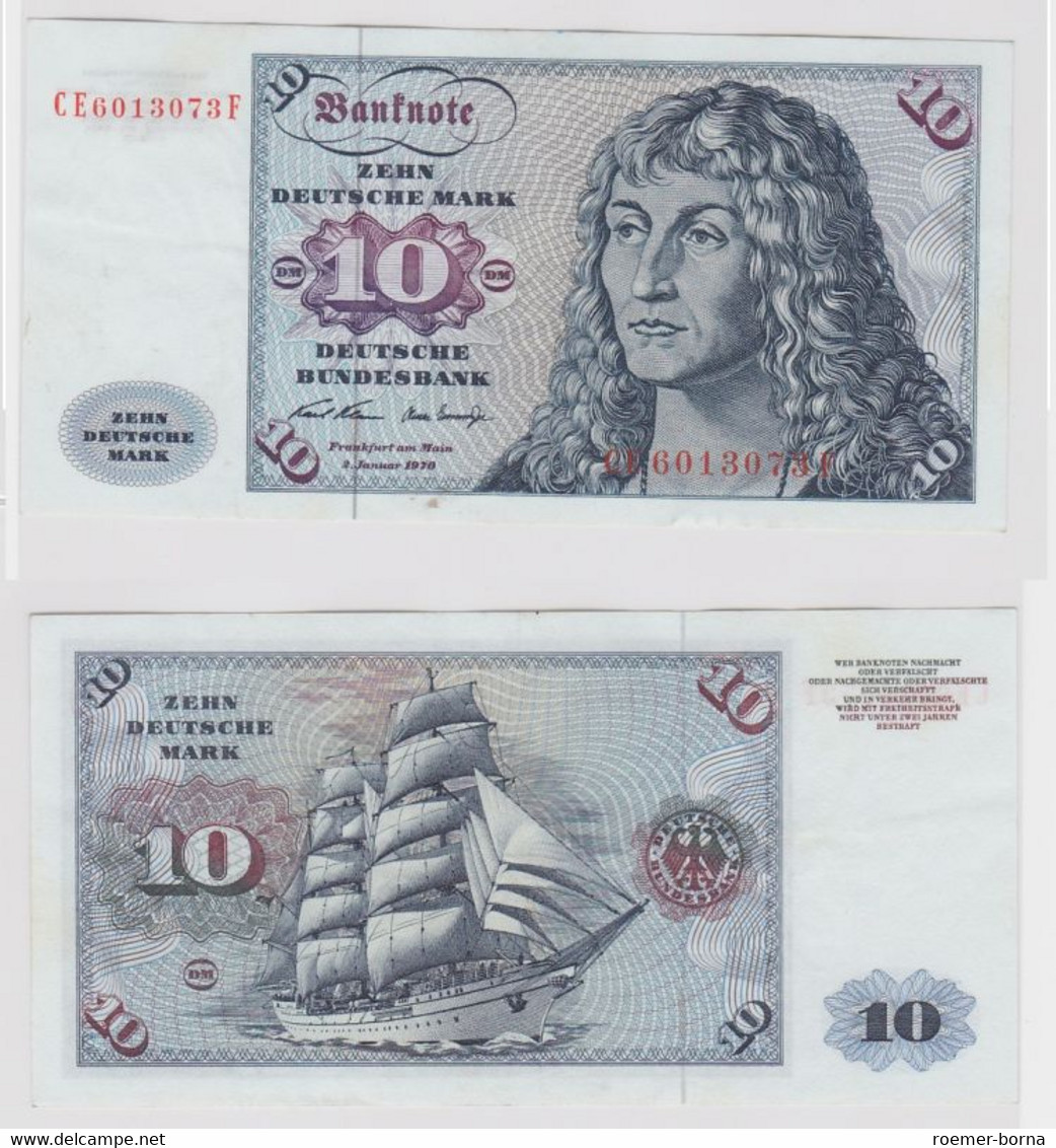 T147544 Banknote 10 DM Deutsche Mark Ro. 270b Schein 2.Jan. 1970 KN CE 6013073 F - 10 Deutsche Mark