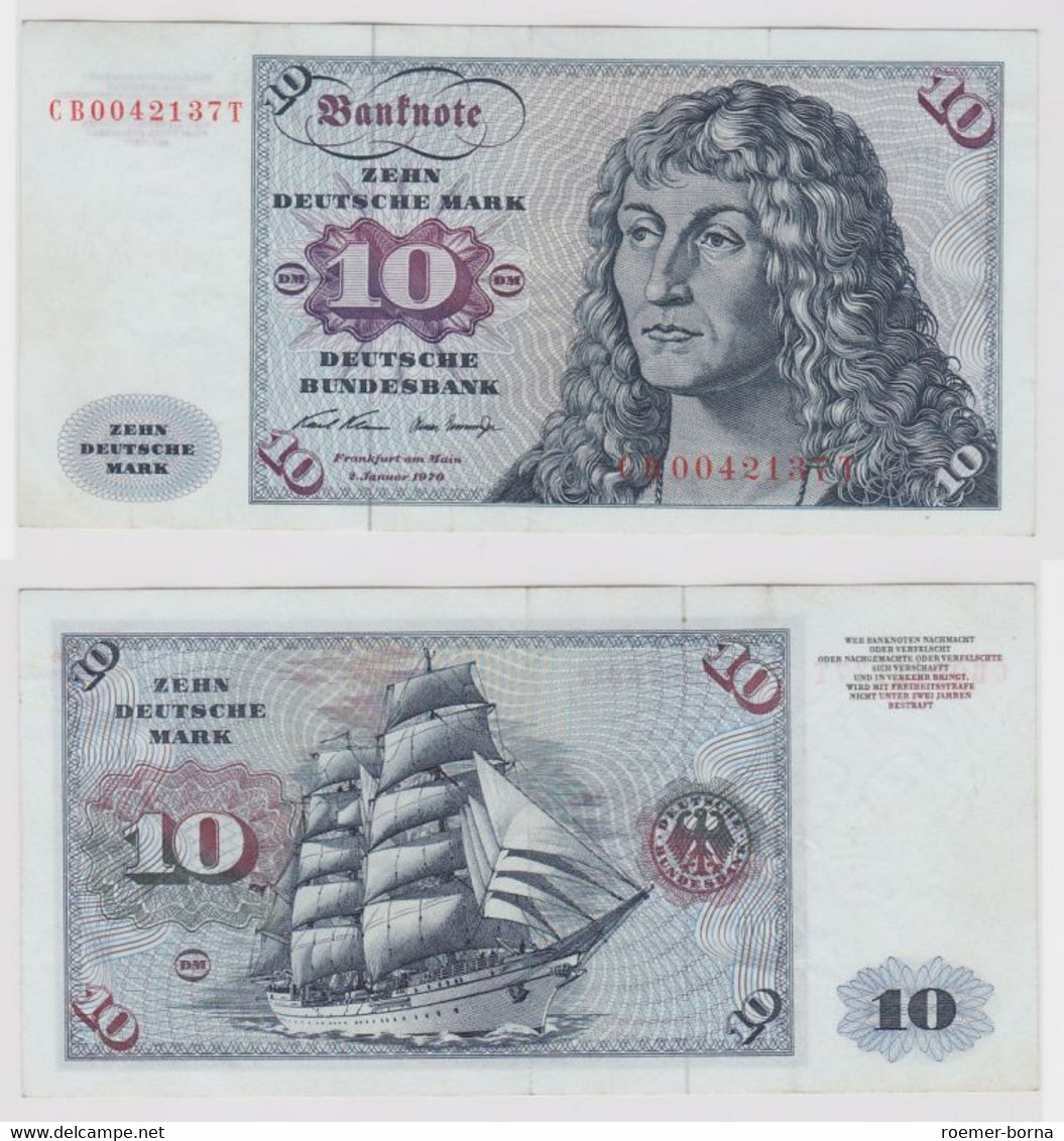 T147547 Banknote 10 DM Deutsche Mark Ro. 270a Schein 2.Jan. 1970 KN CB 0042137 T - 10 Deutsche Mark