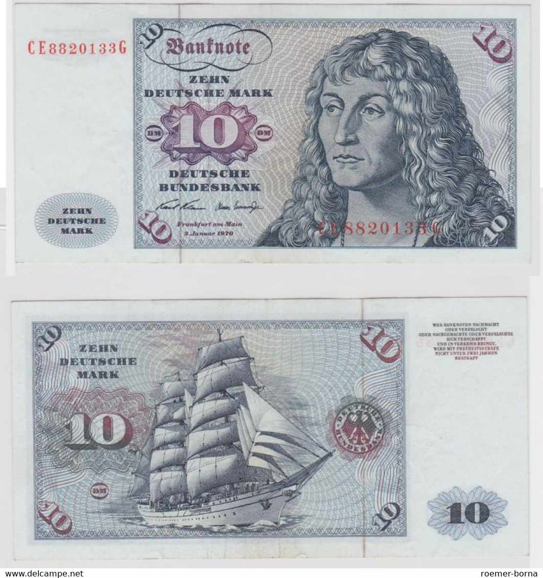 T147560 Banknote 10 DM Deutsche Mark Ro. 270b Schein 2.Jan. 1970 KN CE 8820133 G - 10 DM