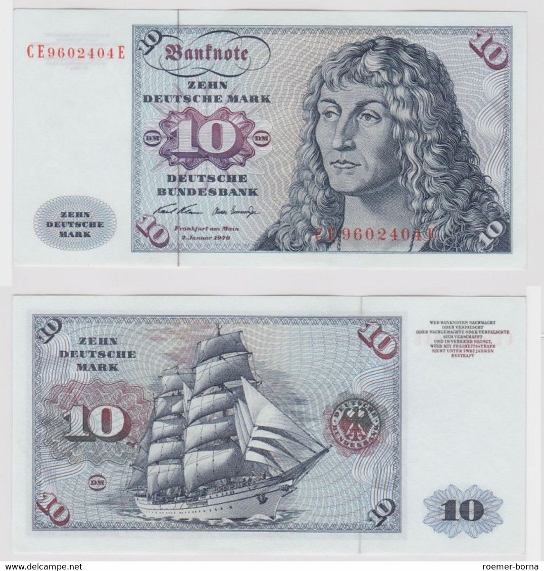 T147561 Banknote 10 DM Deutsche Mark Ro. 270b Schein 2.Jan. 1970 KN CE 9602404 E - 10 DM