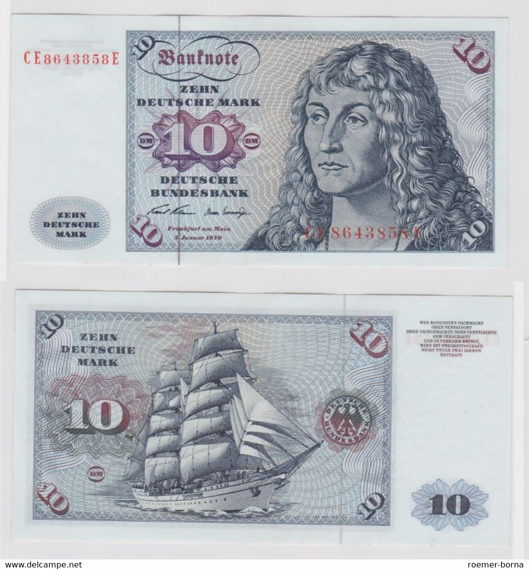 T147563 Banknote 10 DM Deutsche Mark Ro. 270b Schein 2.Jan. 1970 KN CE 8643858 E - 10 Deutsche Mark