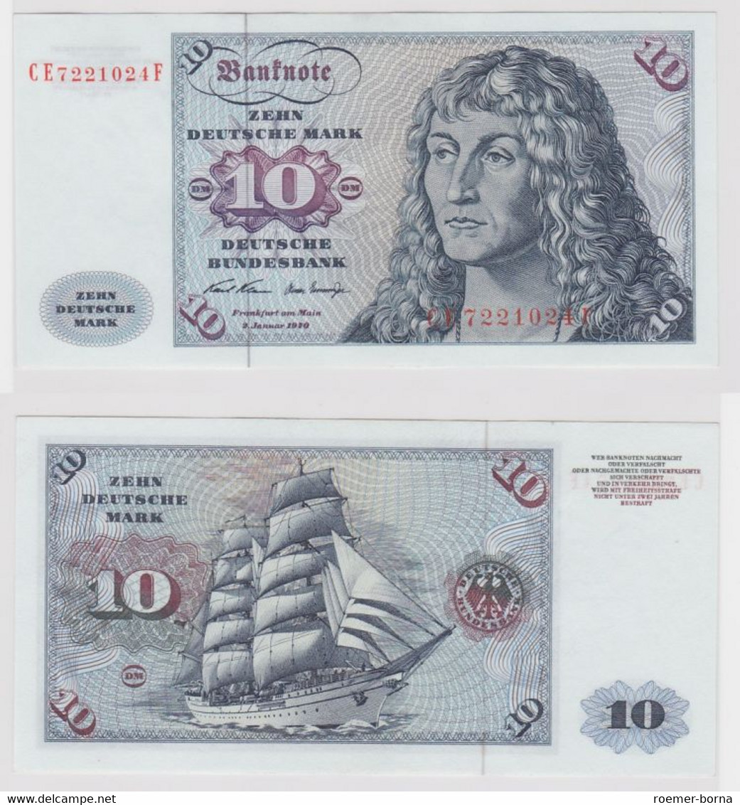 T147575 Banknote 10 DM Deutsche Mark Ro. 270b Schein 2.Jan. 1970 KN CE 7221024 F - 10 Deutsche Mark