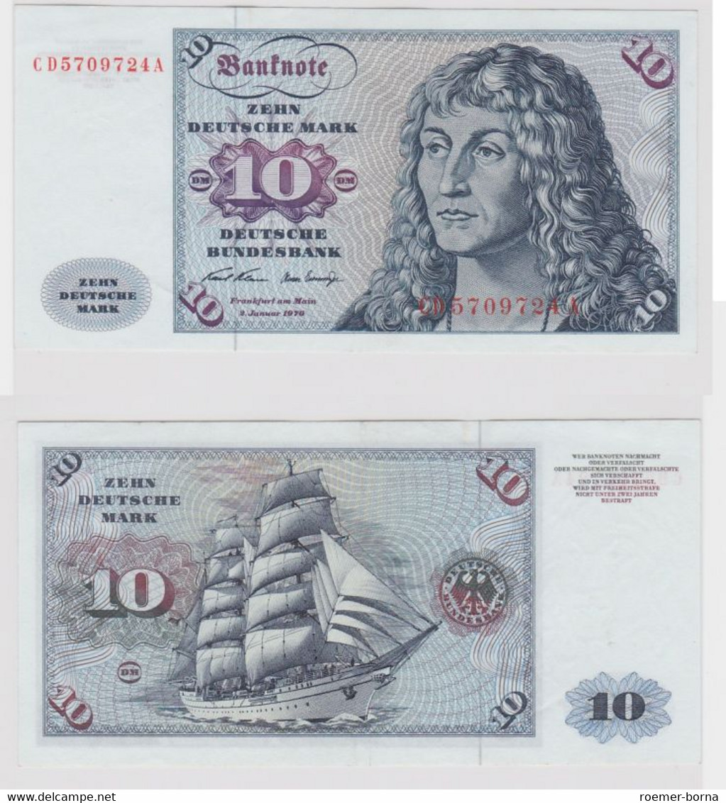 T147583 Banknote 10 DM Deutsche Mark Ro. 270a Schein 2.Jan. 1970 KN CD 5709724 A - 10 Deutsche Mark