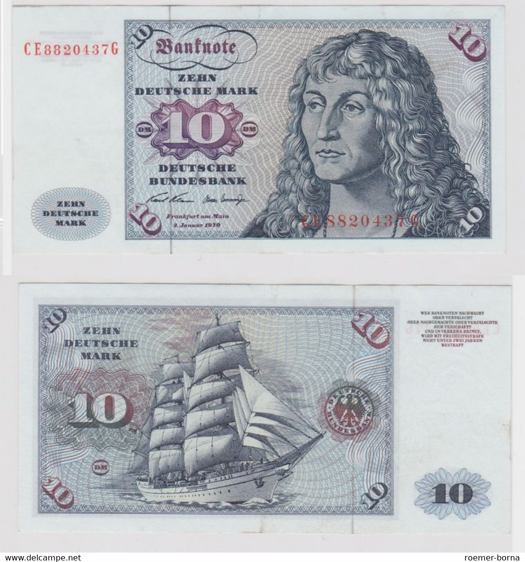 T147600 Banknote 10 DM Deutsche Mark Ro. 270b Schein 2.Jan. 1970 KN CE 8820437 G - 10 Deutsche Mark