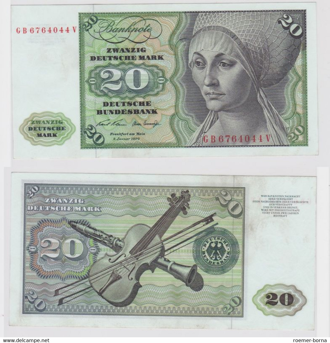 T147995 Banknote 20 DM Deutsche Mark Ro. 271a Schein 2.Jan. 1970 KN GB 6764044 V - 20 DM