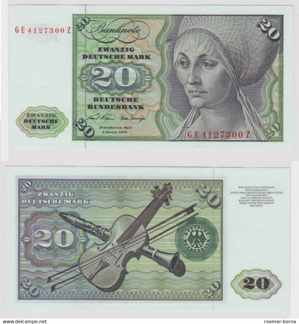 T148184 Banknote 20 DM Deutsche Mark Ro. 271b Schein 2.Jan. 1970 KN GE 4127300 Z - 20 DM
