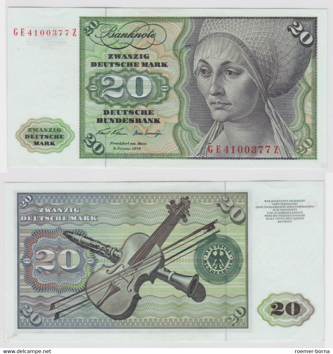 T148307 Banknote 20 DM Deutsche Mark Ro. 271b Schein 2.Jan. 1970 KN GE 4100377 Z - 20 DM