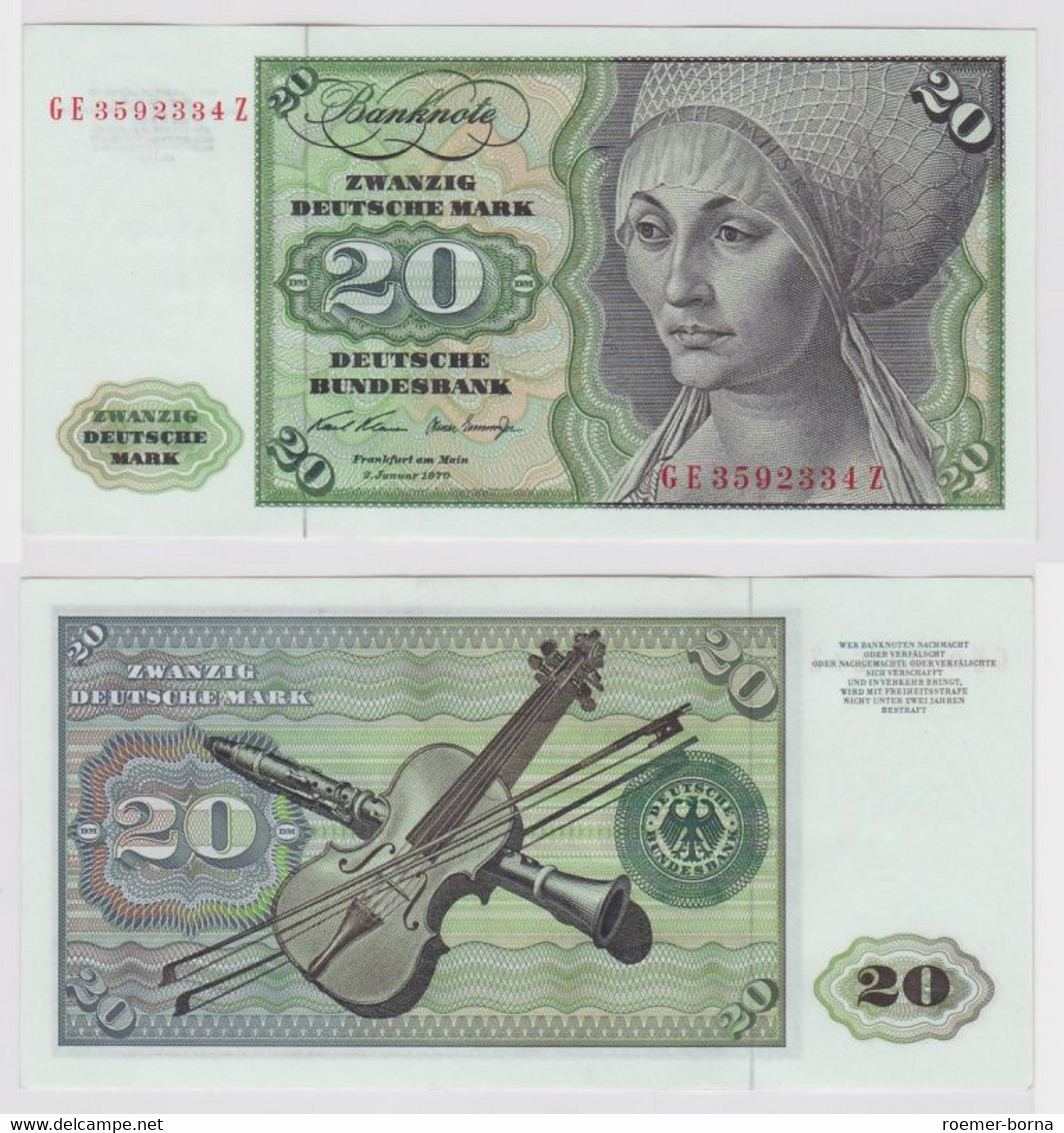 T148309 Banknote 20 DM Deutsche Mark Ro. 271b Schein 2.Jan. 1970 KN GE 3592334 Z - 20 DM