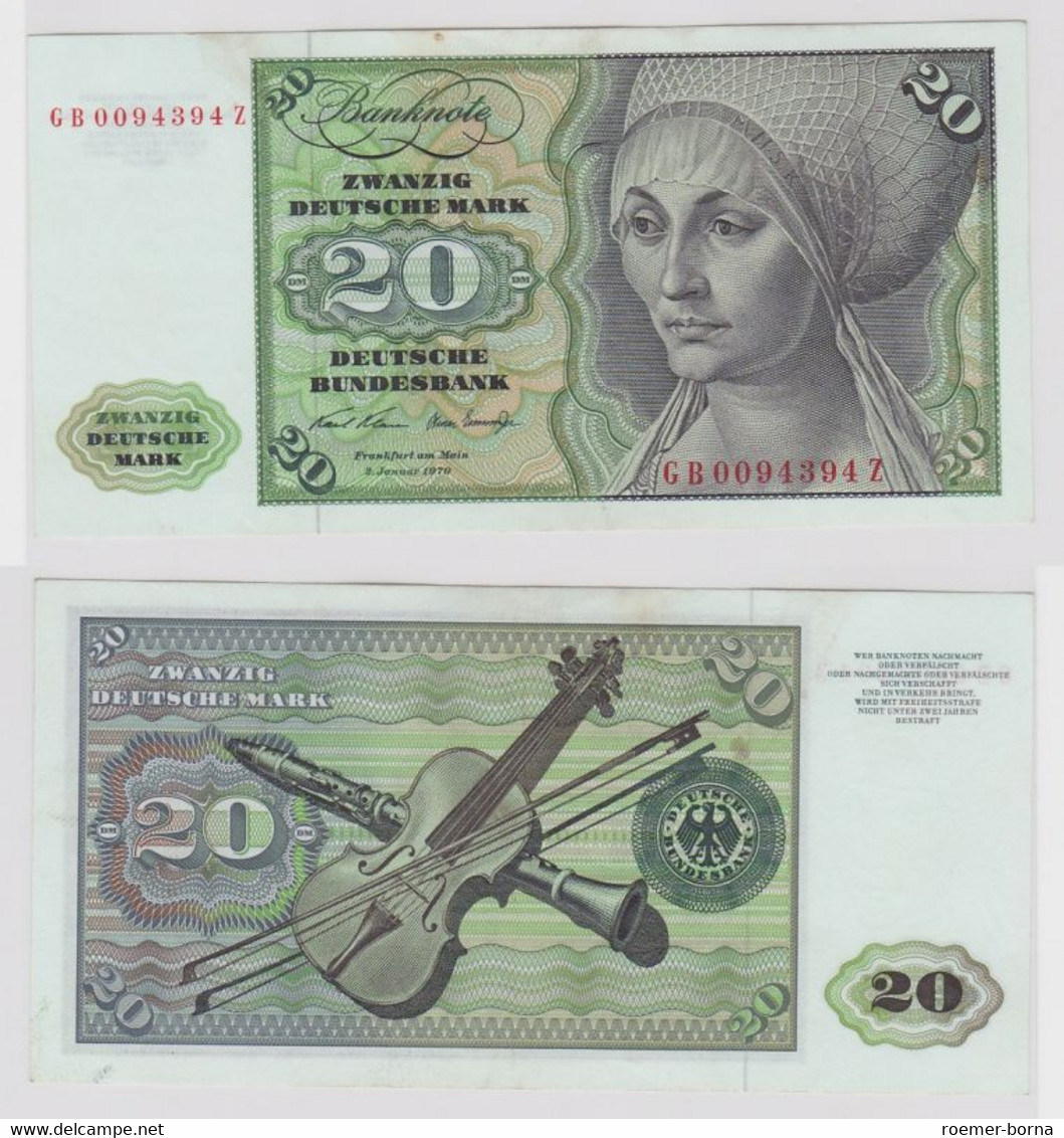 T148409 Banknote 20 DM Deutsche Mark Ro. 271a Schein 2.Jan. 1970 KN GB 0094394 Z - 20 Deutsche Mark