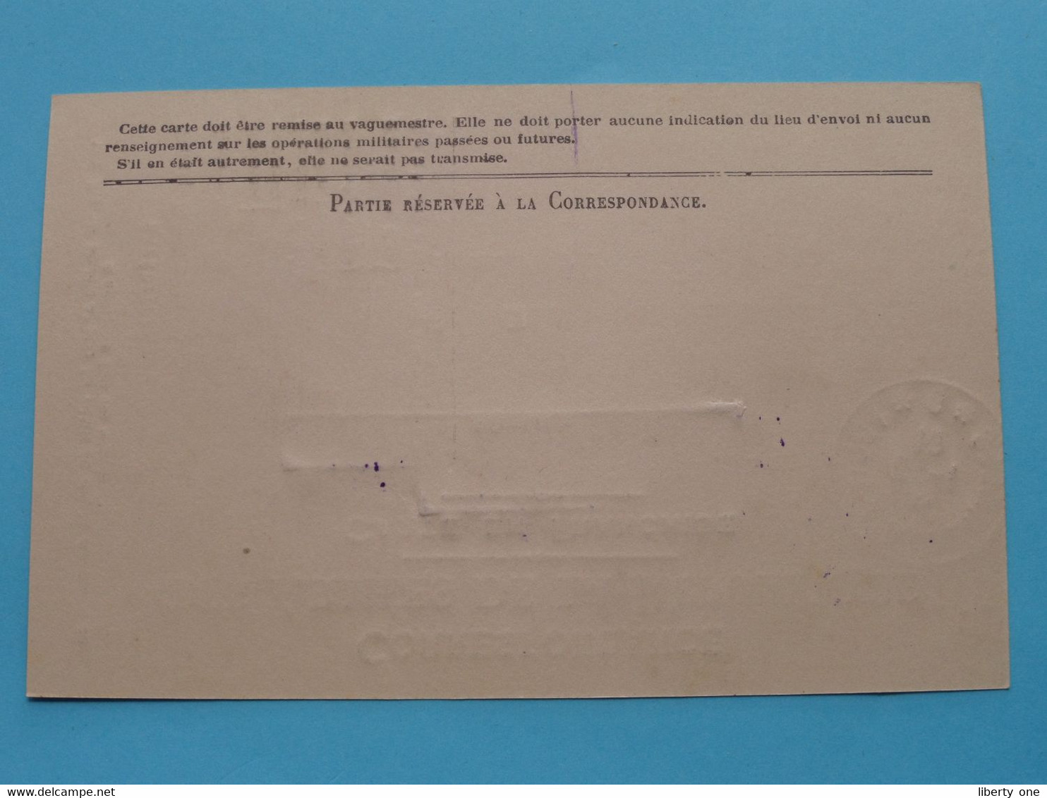 Postes Bureau - Frontière G ( Stamp 6 - 1 16 ) Correspondance Des Armées De La République ( Carte En Franchise )  ! - Dokumente