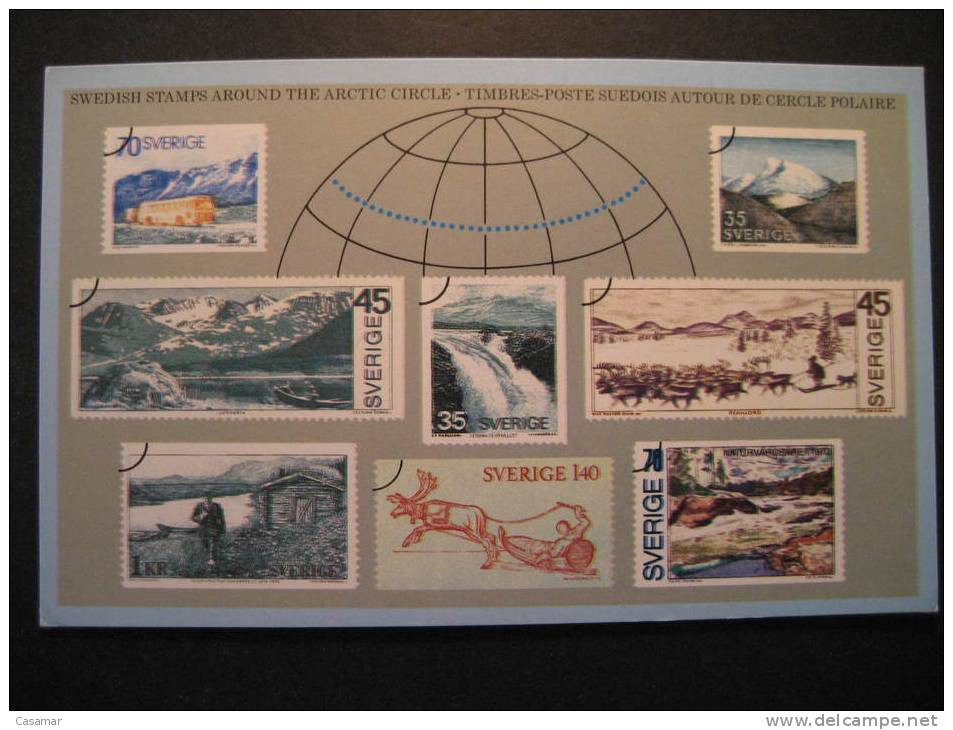 SWEDEN Arctic Circle Cercle Polaire Card Stamps Antarctic Antarctique Antarctica Arctic Arctique Polar Polaire - Autres & Non Classés