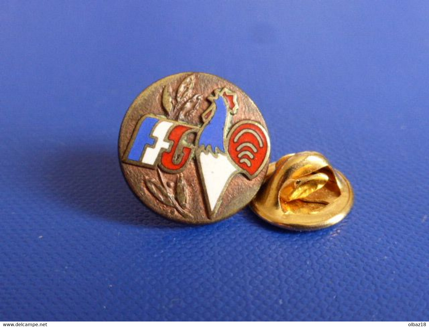 Pin's Rond FFG Bronze - Fédération Française De Gym Gymnastique - Coq Tricolore (PD9) - Golf