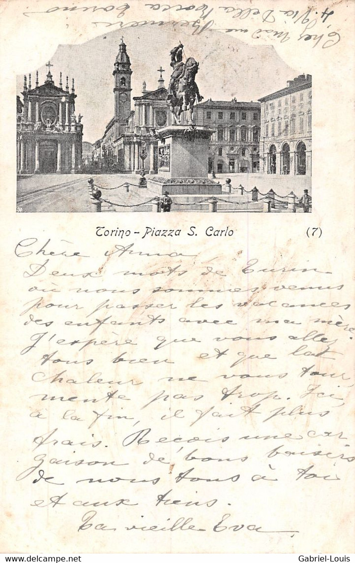 Torino Piazza S. Carlo  - 1902 - Plaatsen & Squares