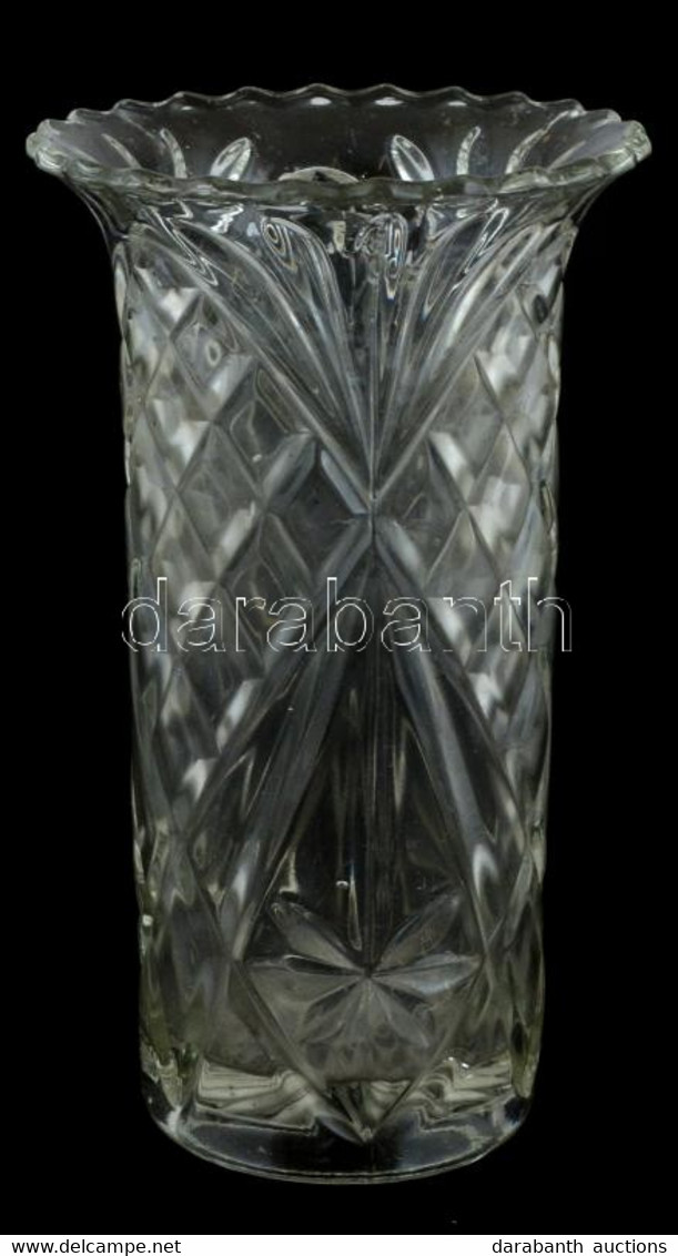 Öntött üveg Váza. Kopott. M: 27,5 Cm - Vidrio & Cristal
