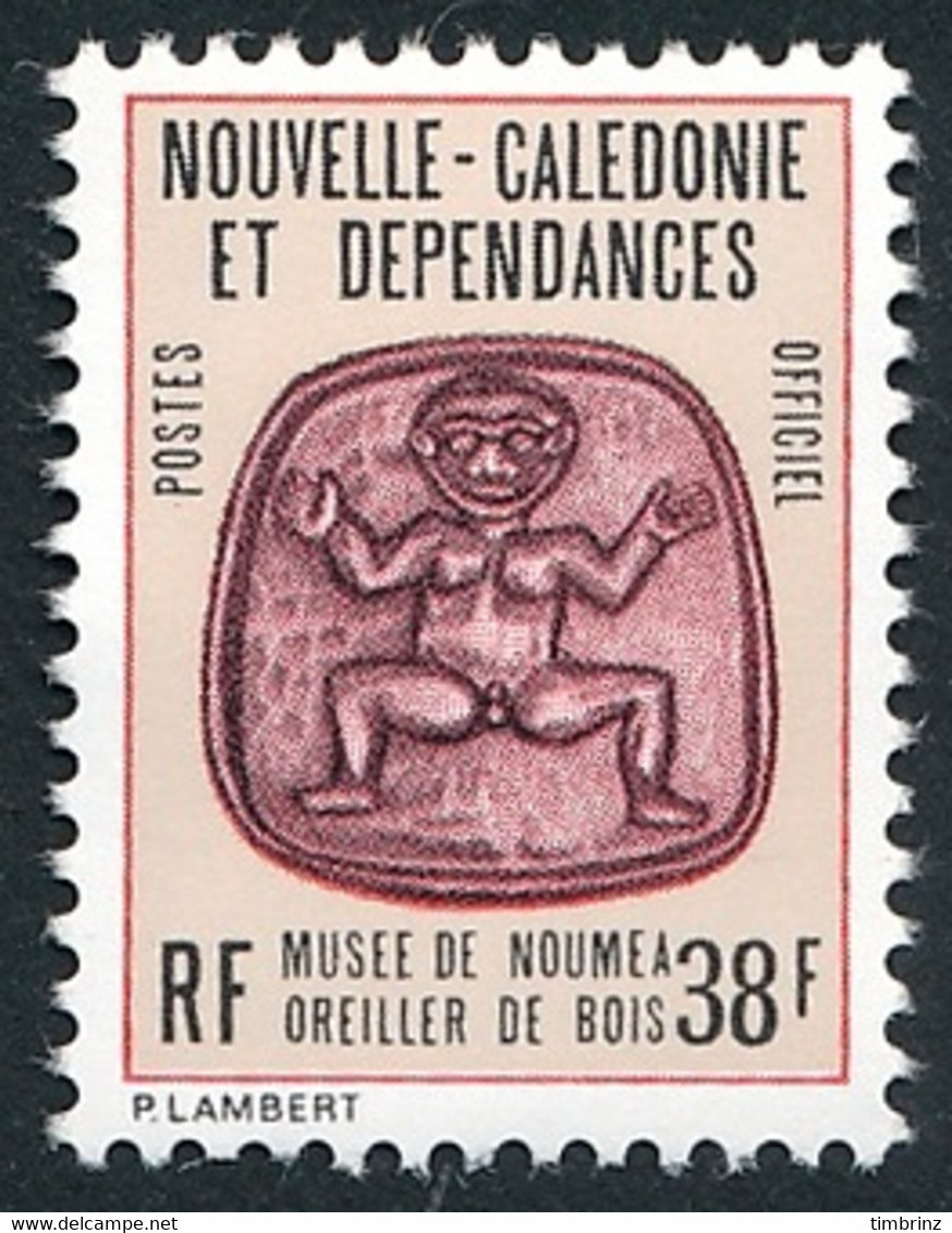 NOUV.-CALEDONIE 1985 - Yv. Service 37 **   Cote= 2,00 EUR - Musée De Nouméa - Oreiller De Bois 38f  ..Réf.NCE25860 - Service