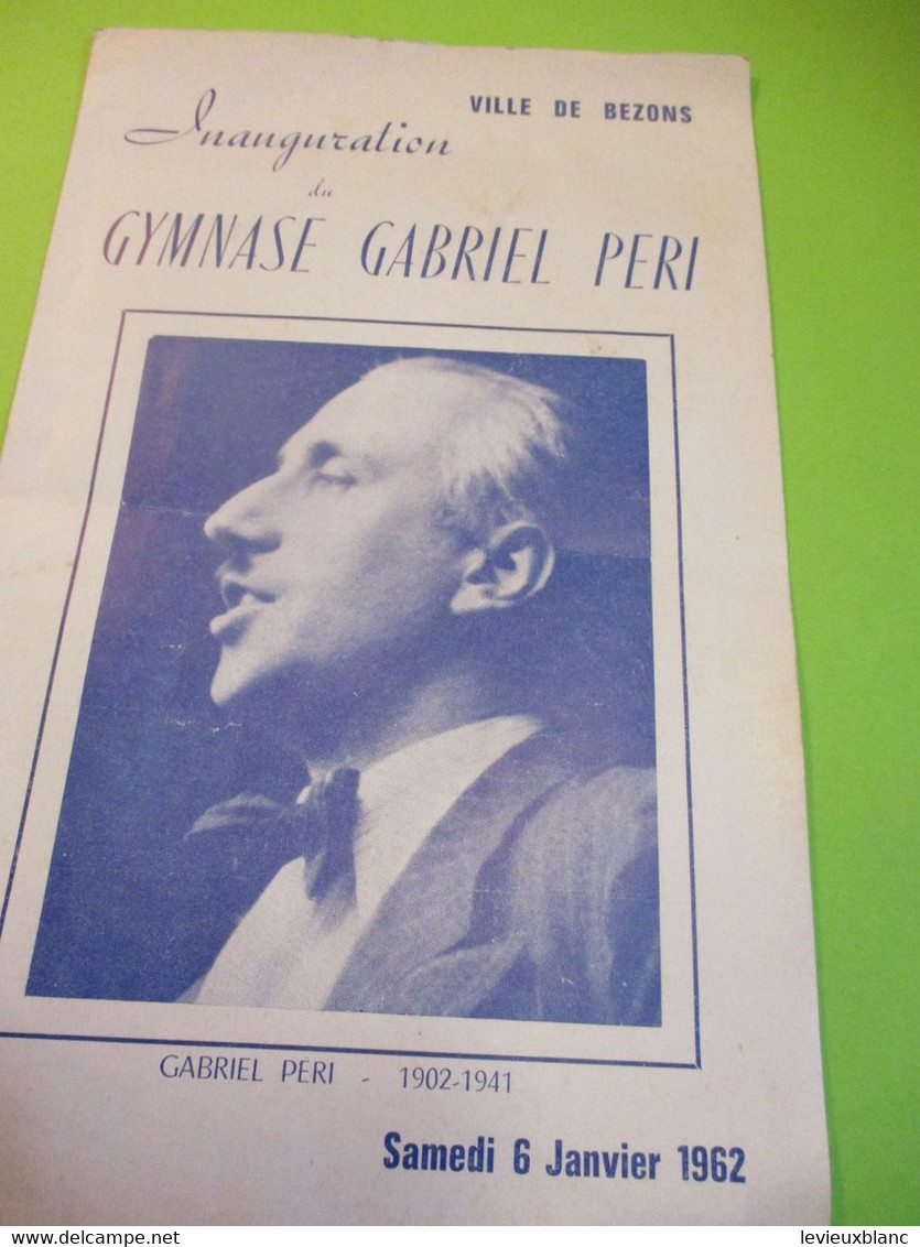 Inauguration Gymnase Gabriel Péri/ BEZONS/ Rencontre Internationale BASKET-BALL/ France Belgique/1962   PROG273 - Otros & Sin Clasificación