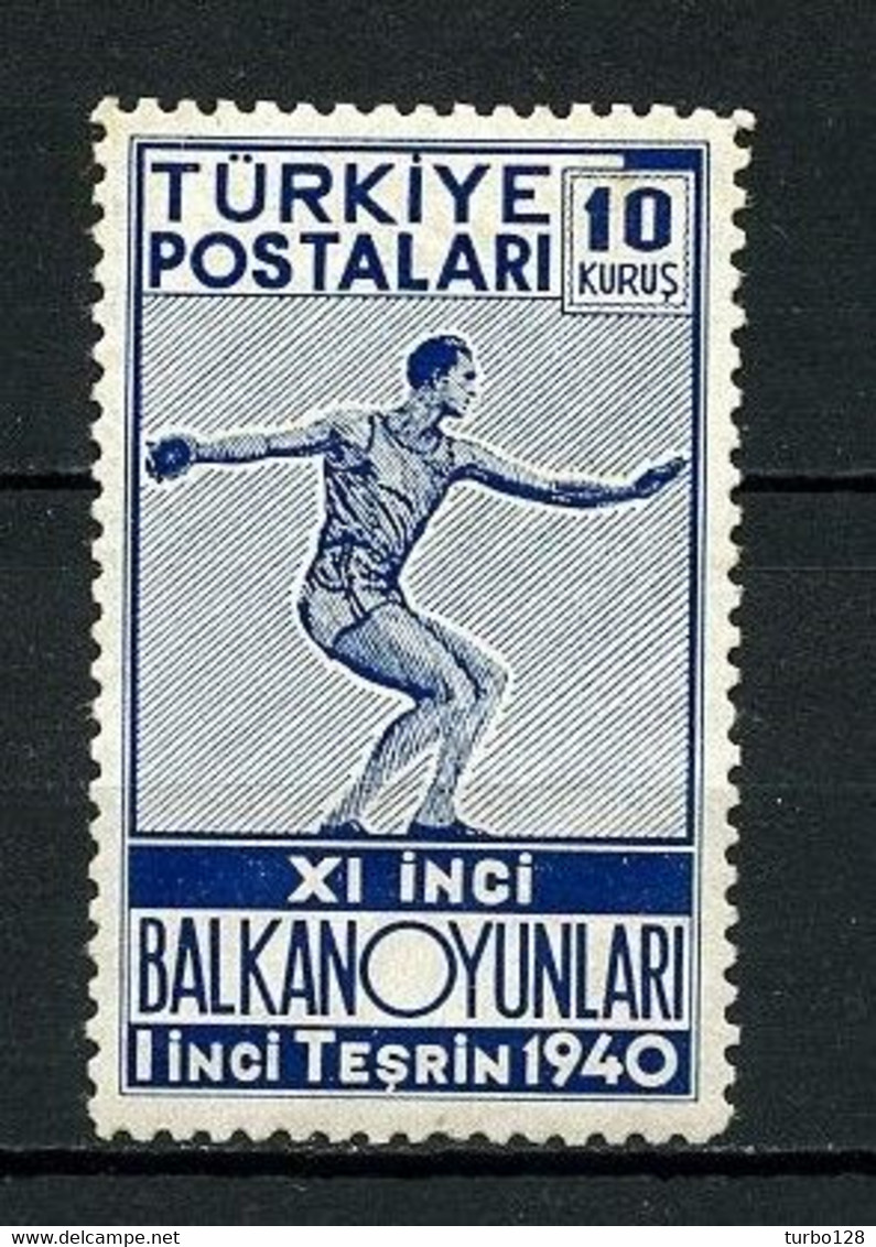 TURQUIE 1940 N° 946 ** Neuf MNH  Superbe C 11 € Sports Jeux Balkaniques Ankara Lancement Disque Games - Nuevos