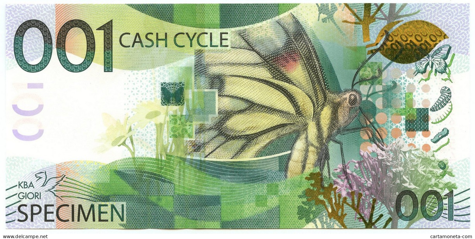 001 CAMPIONE SPECIMEN DE LA RUE GIORI CASH CYCLE FDS - [ 7] Errori & Varietà