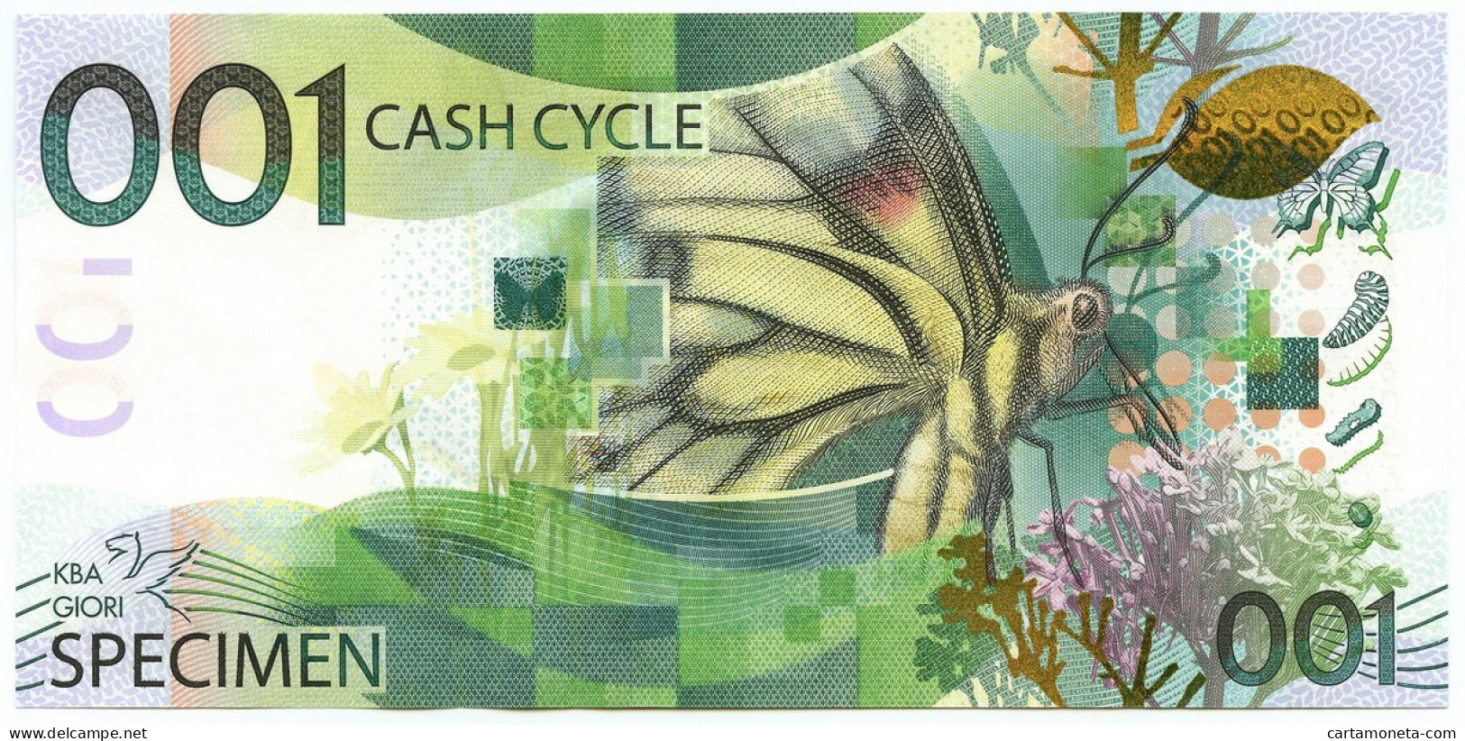 001 CAMPIONE SPECIMEN DE LA RUE GIORI CASH CYCLE FDS - [ 7] Errori & Varietà