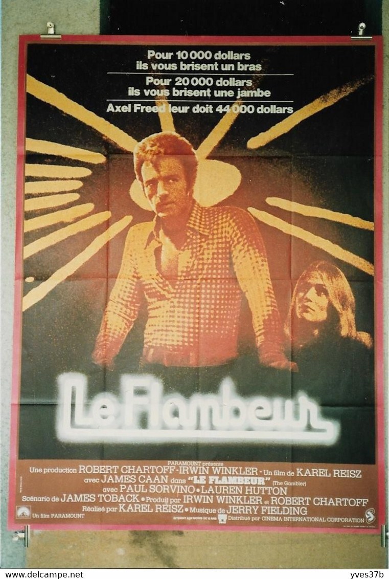 "Le Flambeur" P. Sorvino, L. Hutton...1974 - Affiche 40x60 - TTB - - Affiches & Posters