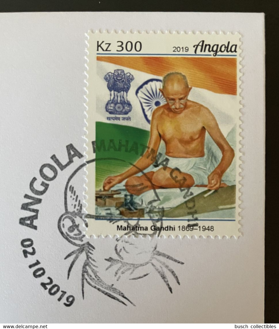 Euro Souvenir Banknote Cover Mahatma Mohandas Gandhi India 150th Anniversary Angola Banknotenbrief - Angola