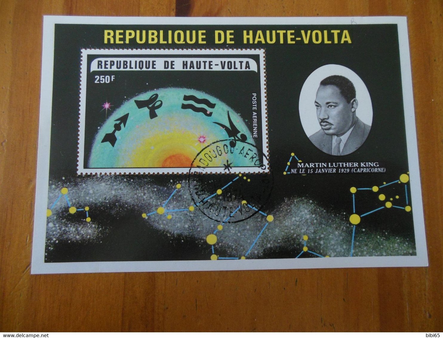 BLOC TRES BON ETAT OBLITERE ASTROLOGIE CAPRICORNE MARTIN LUTHER KING HAUTE VOLTA - Martin Luther King