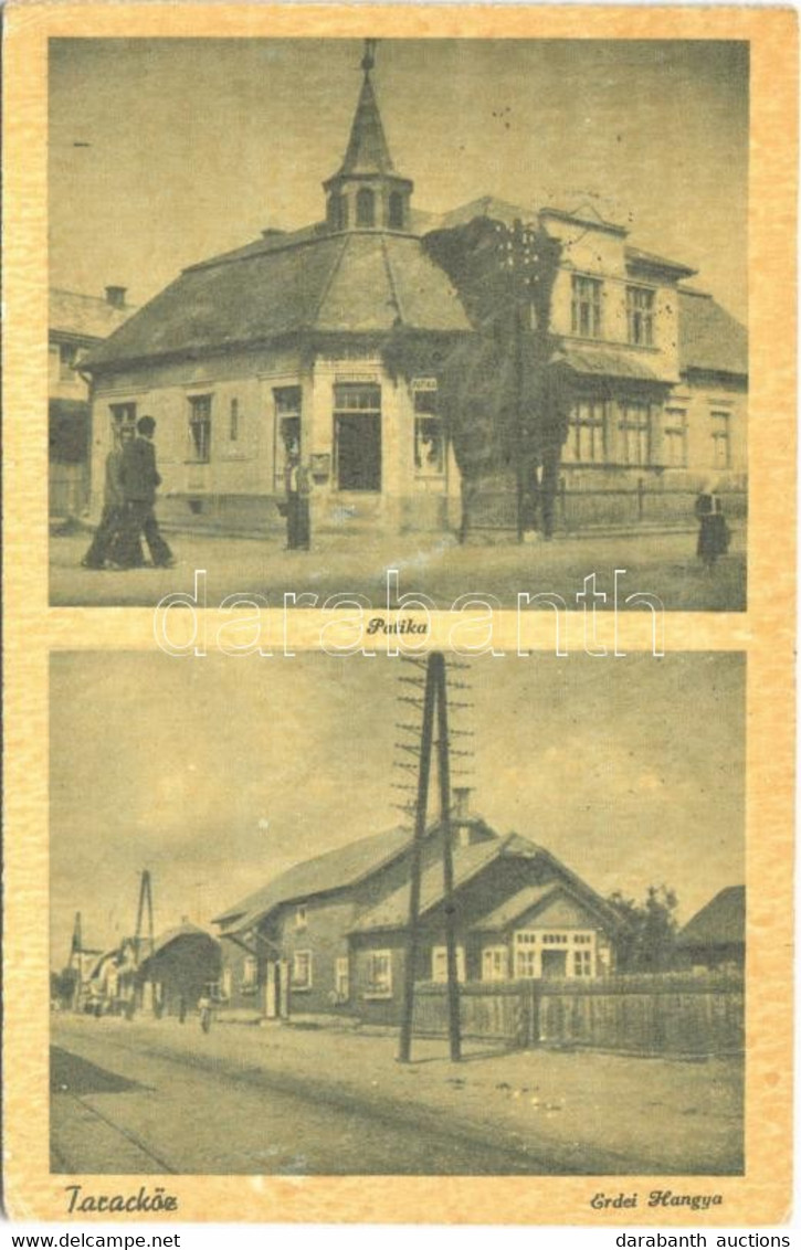 T2/T3 1944 Taracköz, Teresva; Patika, Gyógyszertár, Erdei Hangya üzlete / Pharmacy, Cooperative Shop + Alsóneresznice Ké - Unclassified