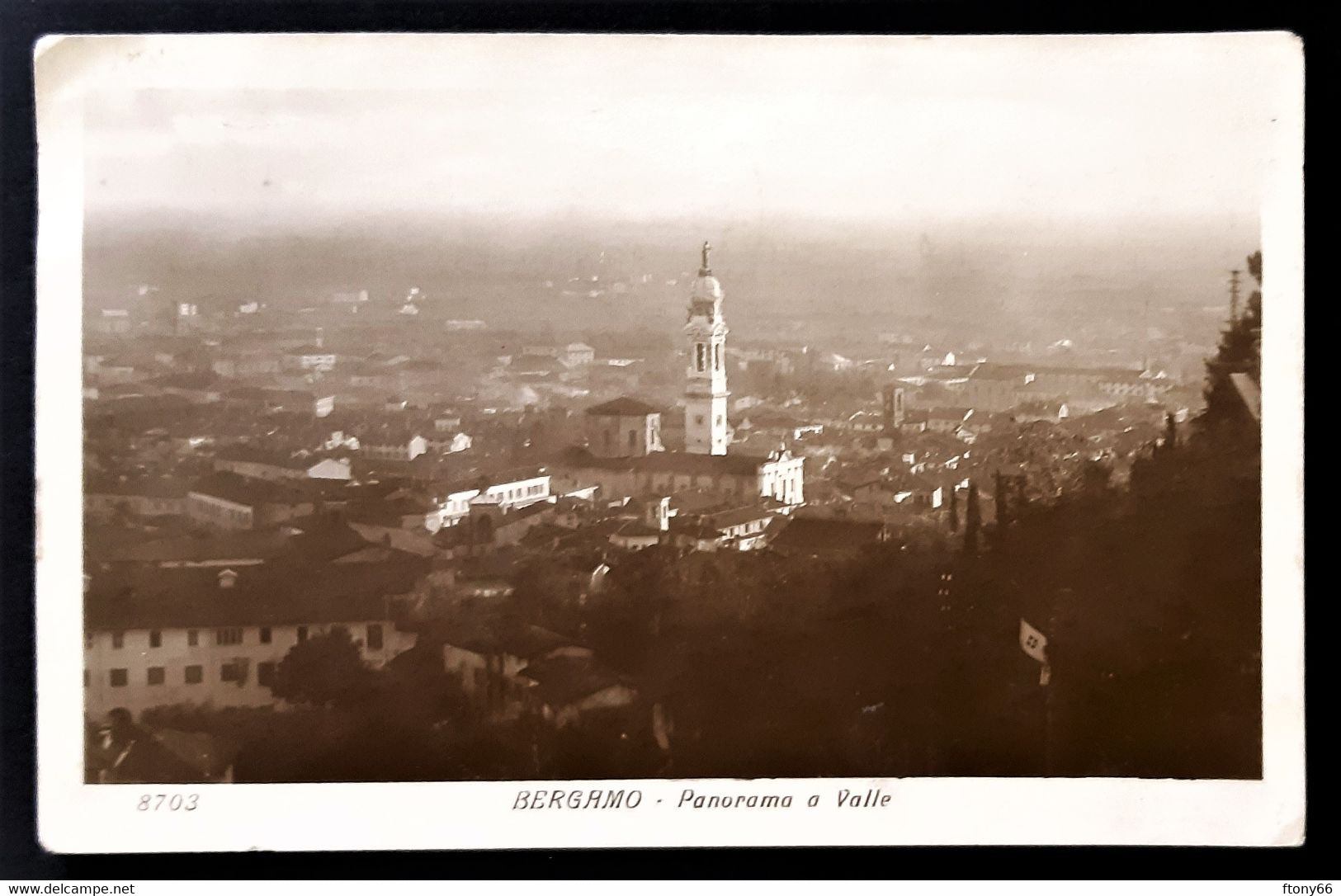 MA20 Cartolina BERGAMO - PANORAMA A VALLE FP VG Annullo Meccanico A Targhetta - Bergamo