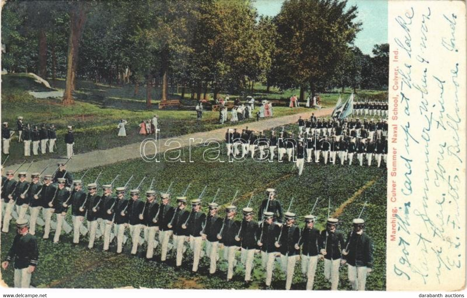 * T2/T3 1910 Marching. Culver Summer Naval School (Indiana) (EK) - Non Classés