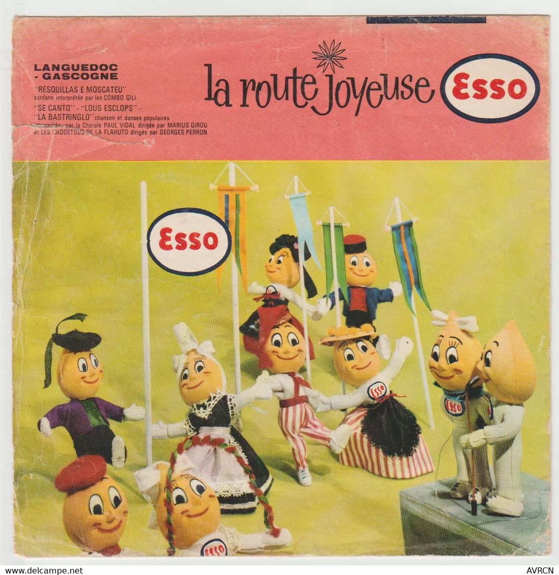 POCHETTE VIDE DISQUE 45 TOURS ESSO LA ROUTE JOYEUSE LANGUEDOC GASCOGNE. N°6 - Accesorios & Cubiertas