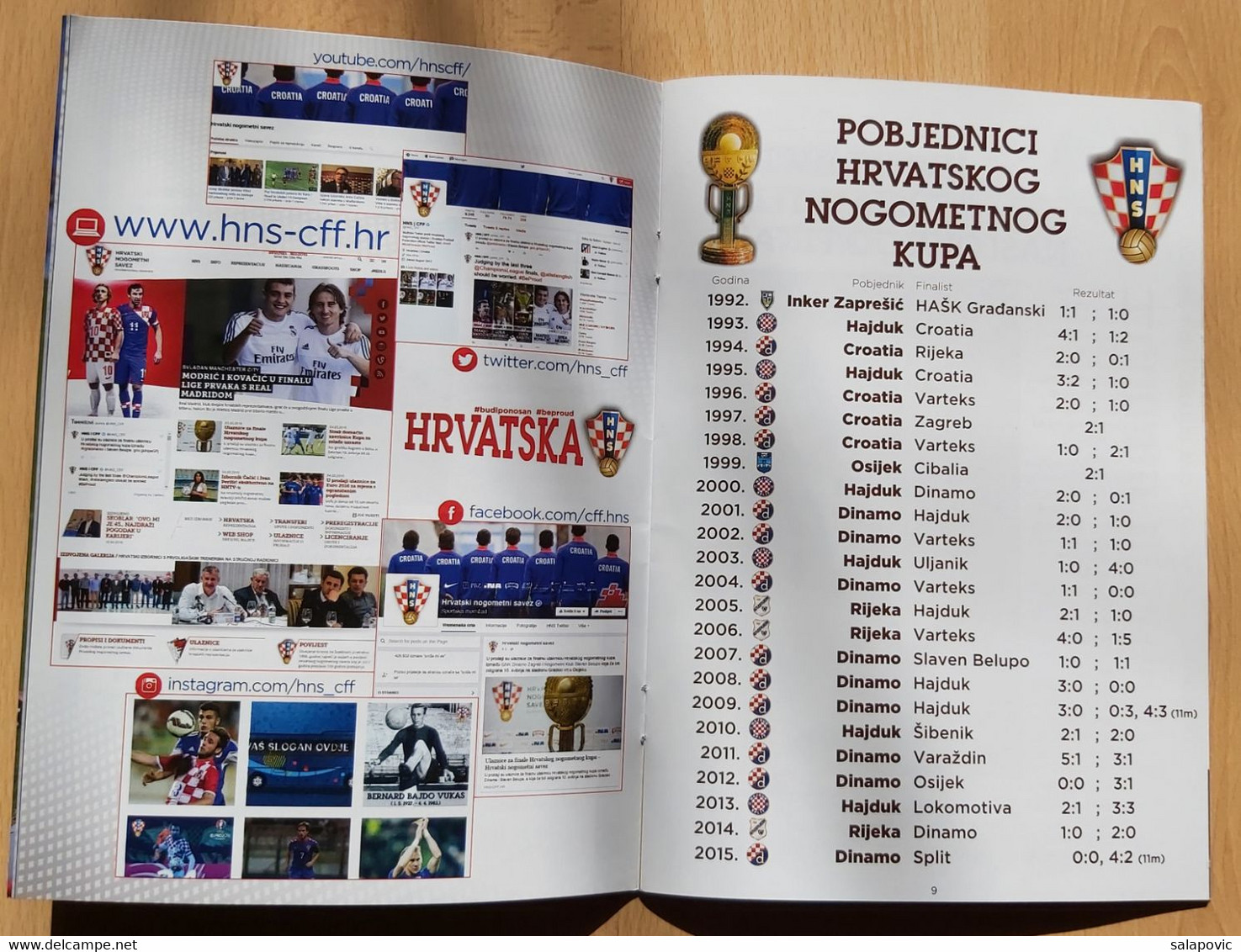 MATCH PROGRAM GNK DINAMO ZAGREB VS. SLAVEN BELUPO KOPRIVNICA FINALE KUPA 10.05.2016  CROATIAN FOOTBALL CUP FINALS - Livres