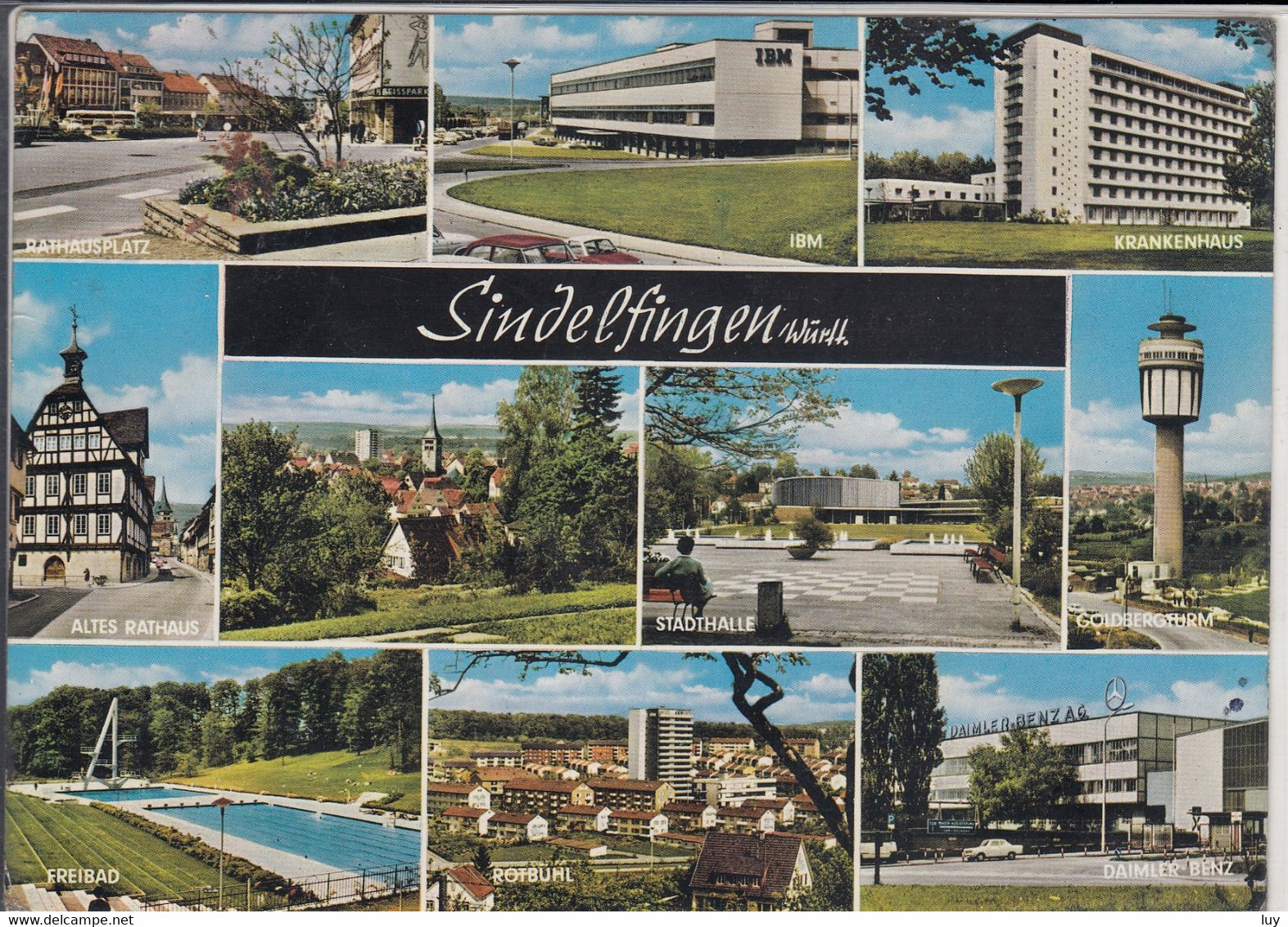 SINDELFINGEN, Würth. - Mehrbildansicht, IBM, Krankenhaus, Daimler Benz, Goldbergtum, Rotbuhl, Freibad - Sindelfingen