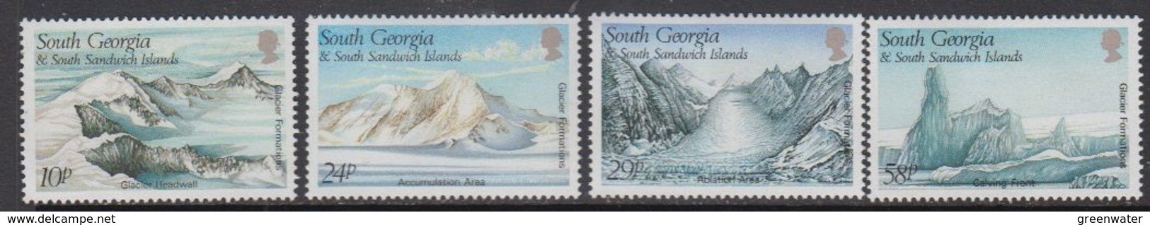 South Georgia 1989 Glacier Formations 4v * Mh (= Mint, Hinged) (51219K) - Georgias Del Sur (Islas)