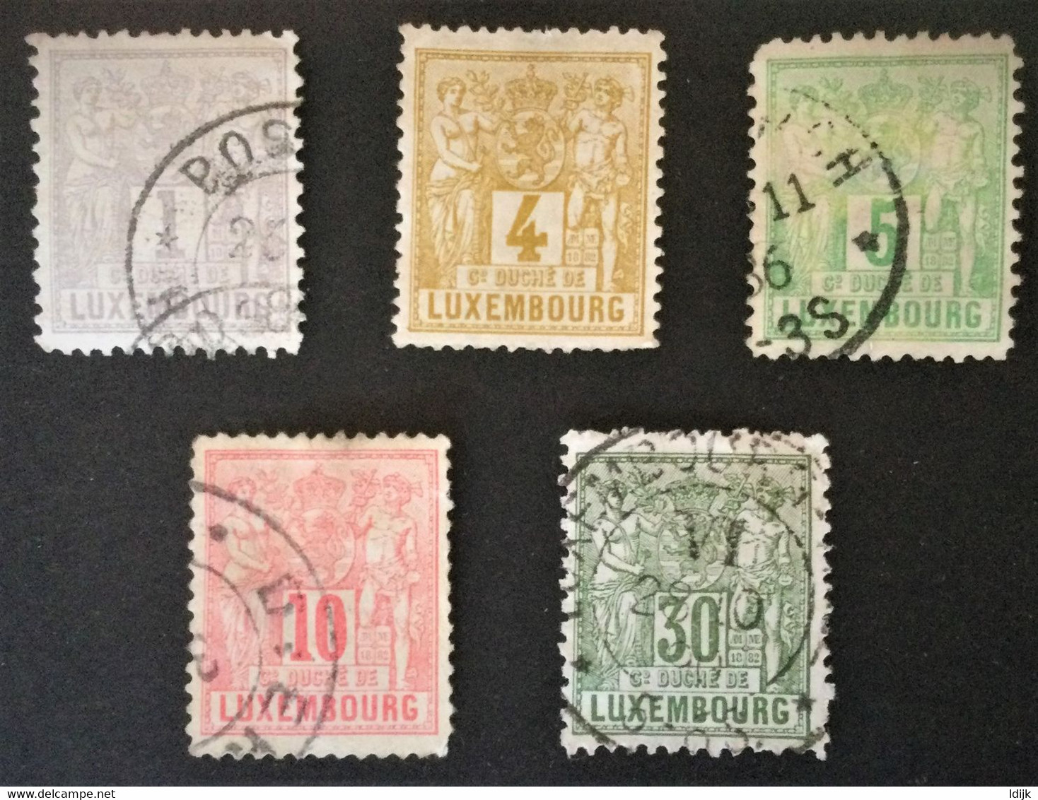 1882 Allegorische Zeichnung Mi.45A, 47B, 48D, 49D, 53A - 1882 Allégorie