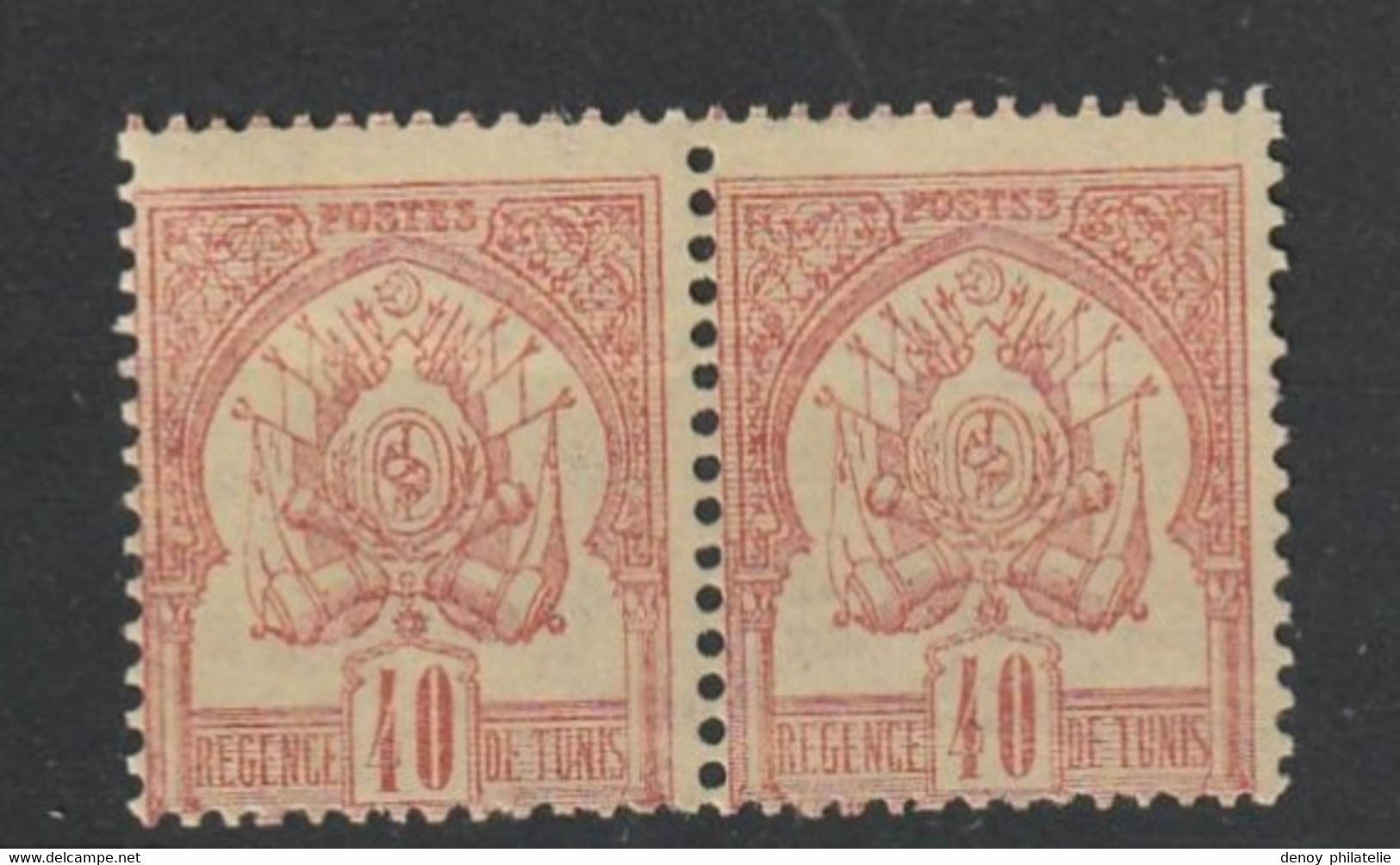 Tunisie Sans Charnière Paire Du N° 6 Sans Charnière **(1888 A 1893 ) Gomme Coulée - Unused Stamps