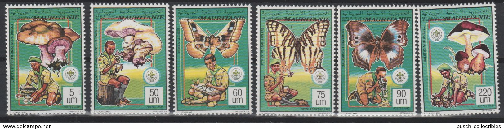 Mauritanie Mauretanien Mauritania 1990 / 1991 Mi. 987 - 992 Scoutisme Scouts Pfadfinder Papillon Schmetterling Butterfly - Vlinders