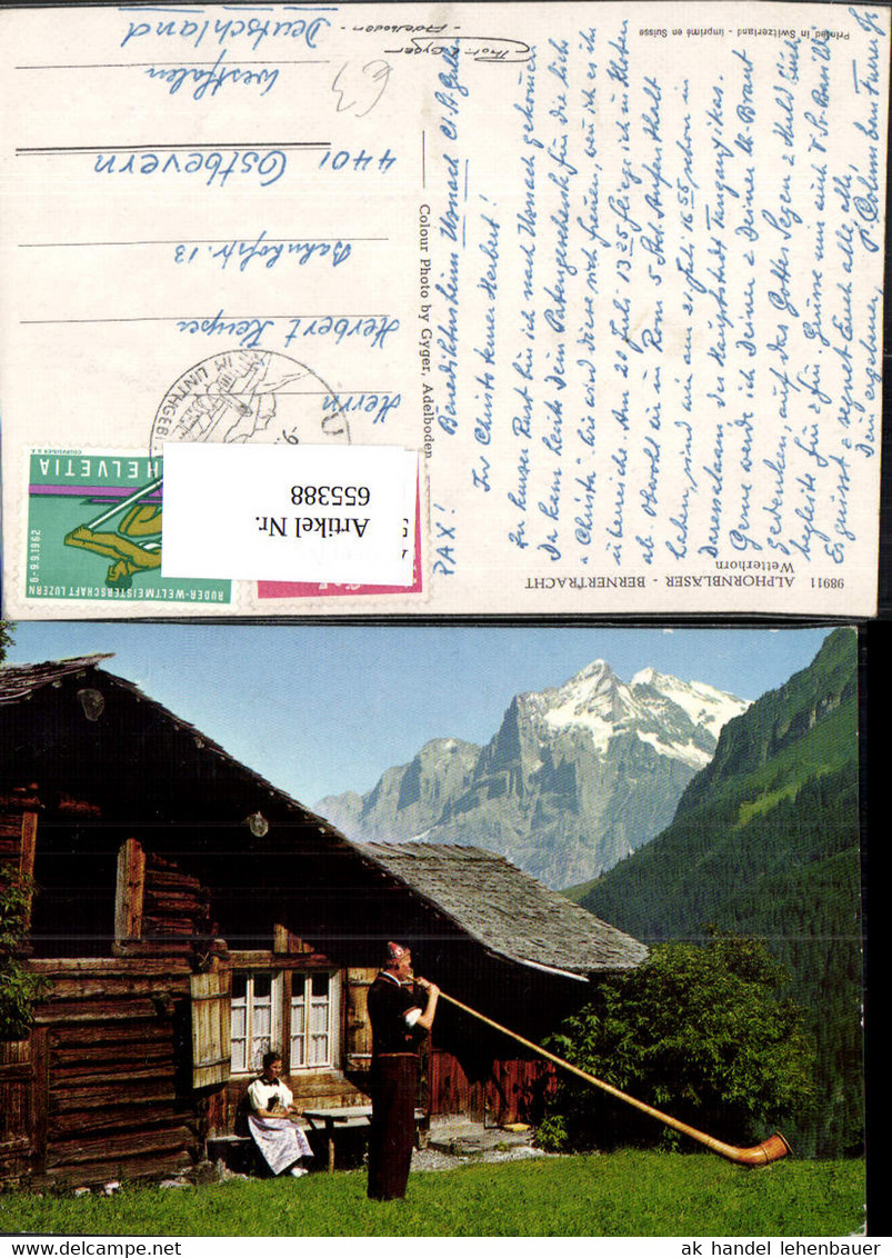 655388,Alphornbl&auml;ser Berner Tracht Wetterhorn Uznach Alphorn - Uznach