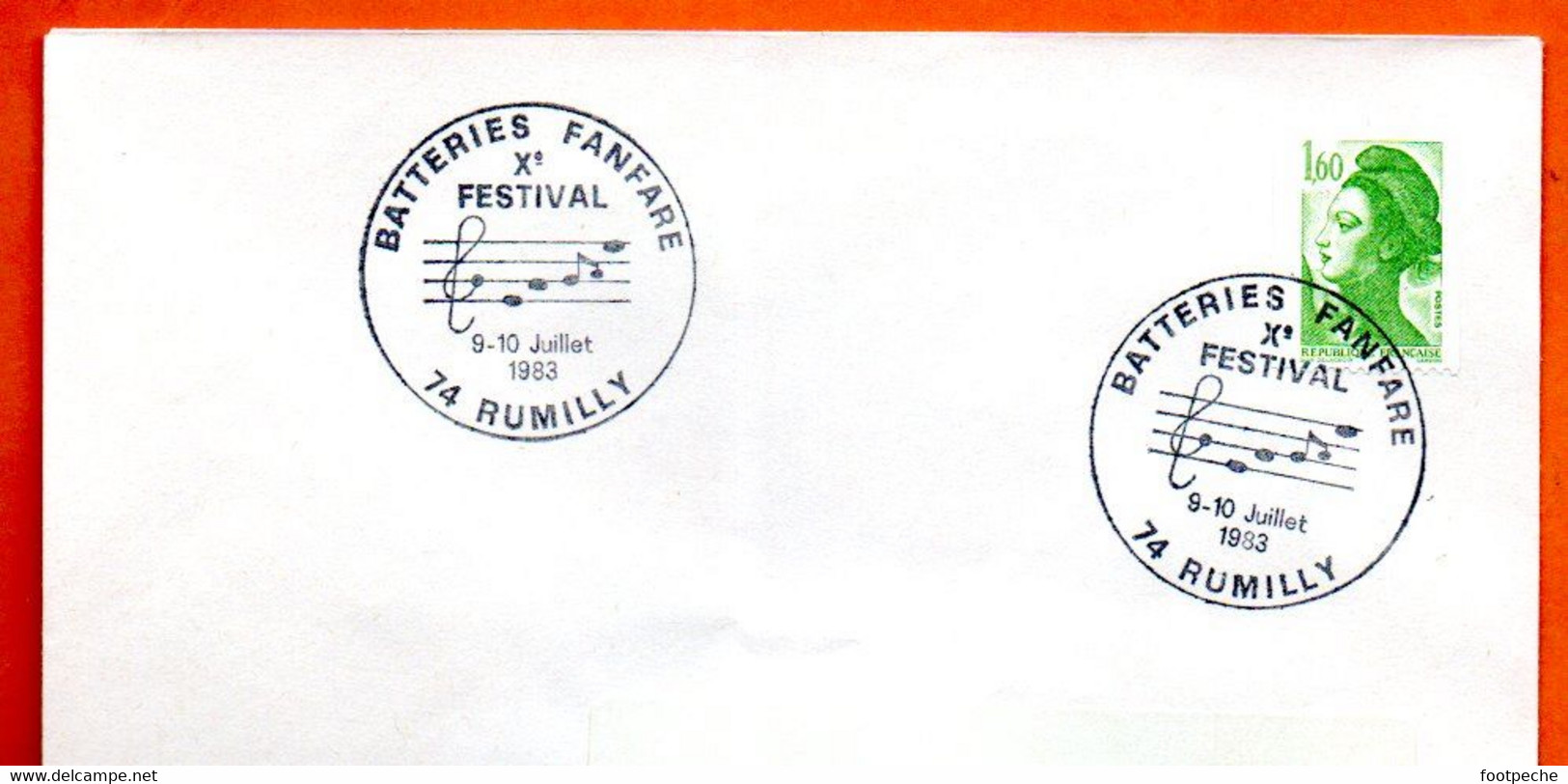 74 RUMILLY   BATTERIES  FANFARE ( Pli ) 1983 Lettre Entière N° FG 245 - Matasellos Conmemorativos