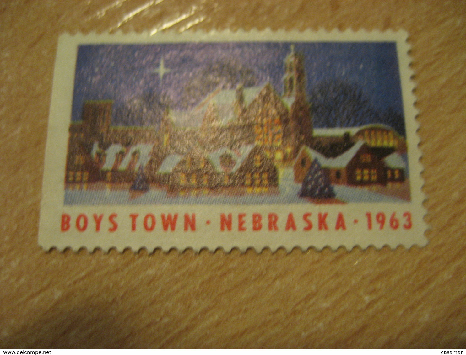 1963 City Architecture Nebraska Boys Town Poster Stamp Vignette USA Label - Ohne Zuordnung