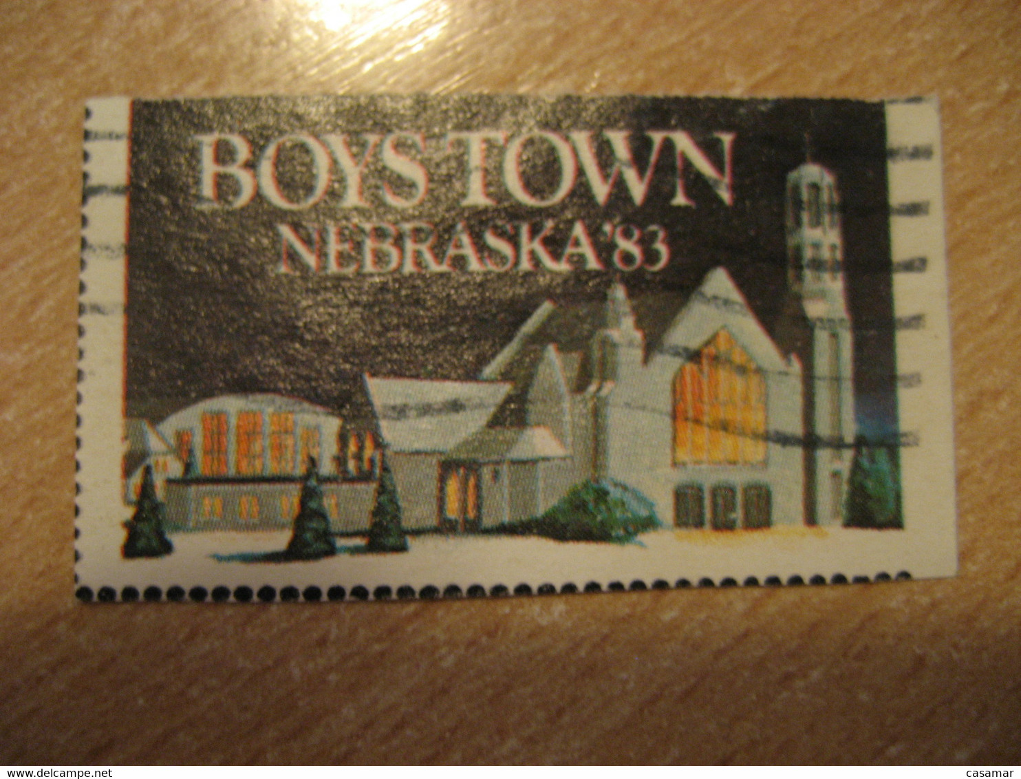 1983 Church Architecture Nebraska Boys Town Poster Stamp Vignette USA Label - Ohne Zuordnung
