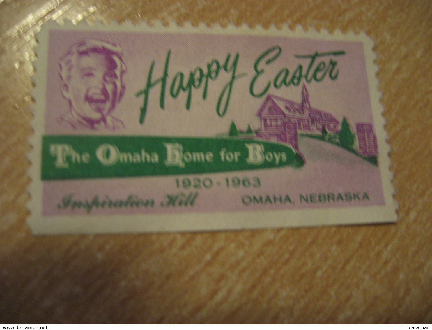 Happy Easter 1920 1963 Nebraska The Omaha Home For Boys Poster Stamp Vignette USA Label - Ohne Zuordnung